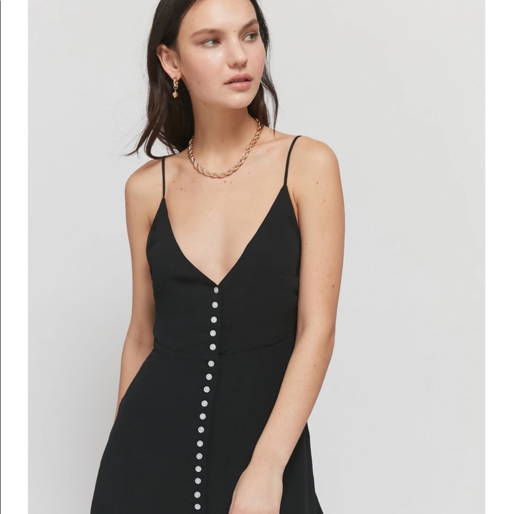 Urban outfitters v-neck button front slip dress